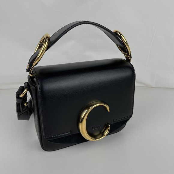 Chloe Handbags - New Chloe Mini C Black Leather Crossbody Bag